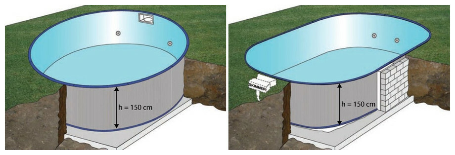 kit piscine enterree acier star pool madagascar ronde 460x150 cm piscine center 1462810490