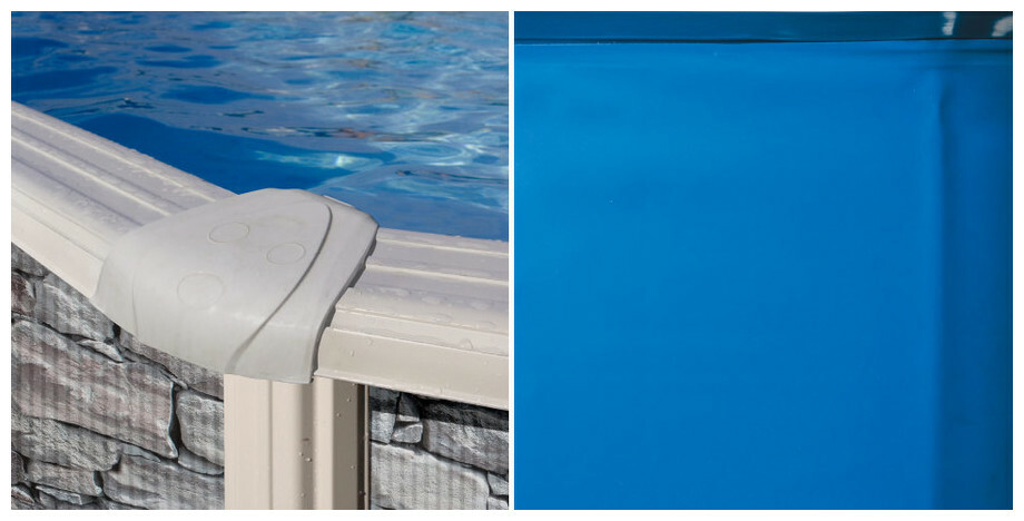 kit piscine hors sol cerdena acier aspect pierre ronde 240 x h120 cm piscine center 1481022555
