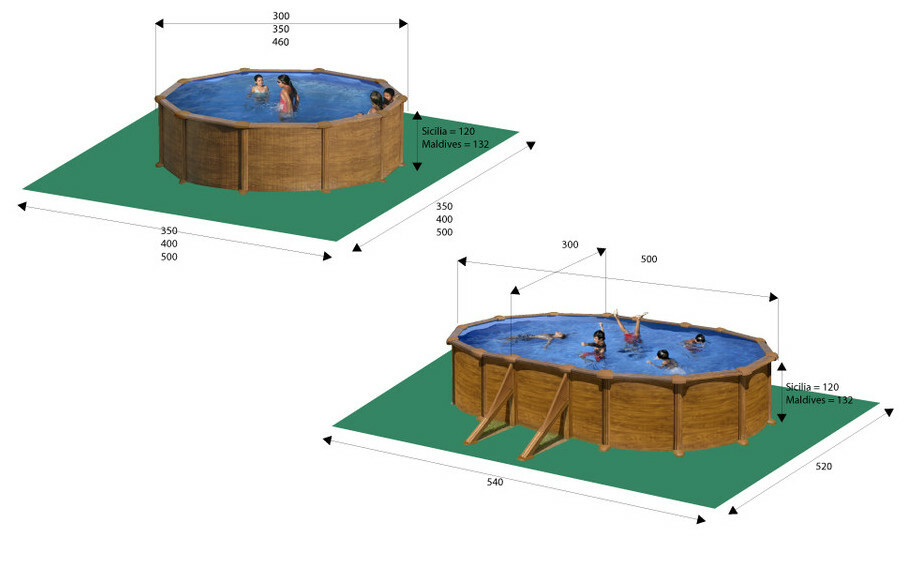 kit piscine hors sol sicilia acier aspect bois ronde 460 x h120 cm piscine center 1463393826