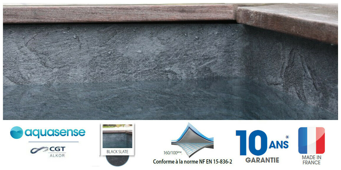 liner arme black slate aquasense 1 65 x 20 m soit 33 m piscine center 1622623110