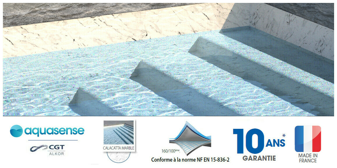 liner arme calacatta marble aquasense 1 65 x 20 m soit 33 m  piscine center 1622536791