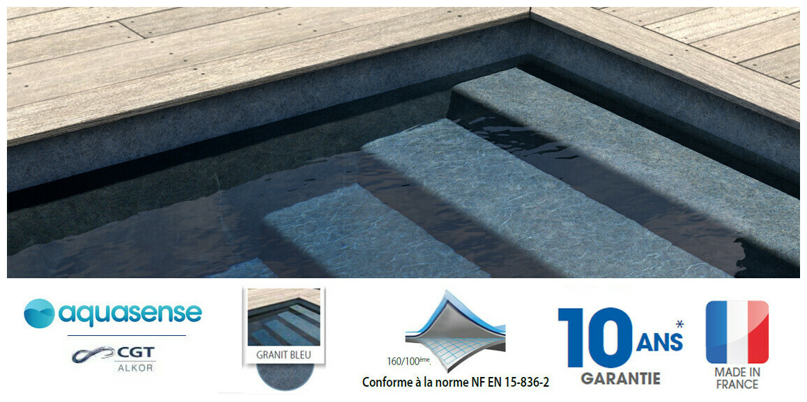 liner arme granit bleu aquasense 1 x 33 m soit 33 m  piscine center 1621931945