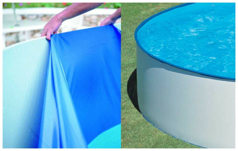 liner bleu uni overlap piscine hors sol ronde 300 x 65 cm 20 100 piscine center 1480418026