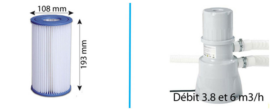 lot de 3 filtres pour pompe 3 8 et 6m3 jilong piscine center 1500985656