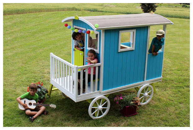 Lernspielzeug Chariot roulotte en bois Kinder Kinderfahrzeuge & Co 