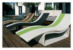 2 bains de soleil sol blanc et anis piscine center 1432049139