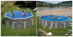 kit piscine hors sol cerdena acier aspect pierre ronde 240 x h120 cm piscine center 1464255785