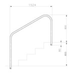 main courante a sceller x2 longueur 1524 mm piscine center 66648100