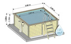 piscine bois woodfirst original carree 300 x 300 x 120 cm liner bleu pale piscine center 1455283659