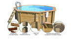 piscine bois woodfirst original octogonale 511 x 124 cm liner bleu pale piscine center 1481105643