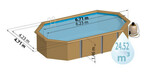 piscine bois woodfirst original octogonale allongee 671 x 471 x 146 liner bleu pale piscine center 1429281539