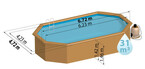 piscine bois woodfirst original octogonale allongee 671 x 471 x 146 liner bleu pale piscine center 1448531101
