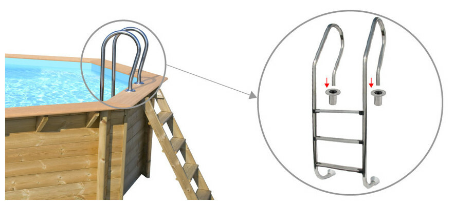 piscine bois woodfirst original octogonale 511 x 124 cm liner bleu pale piscine center 1455620215