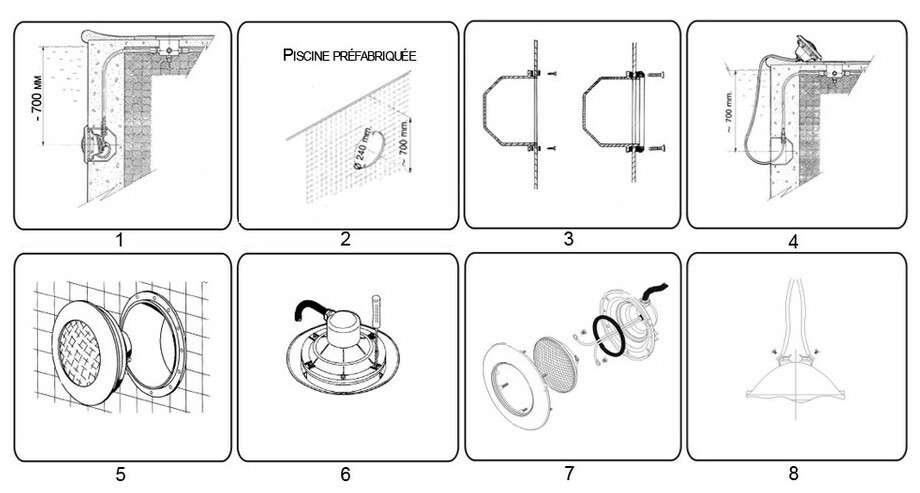 projecteur standard beige led 1 14 blanche 16w 1485lm piscine center 1489490534