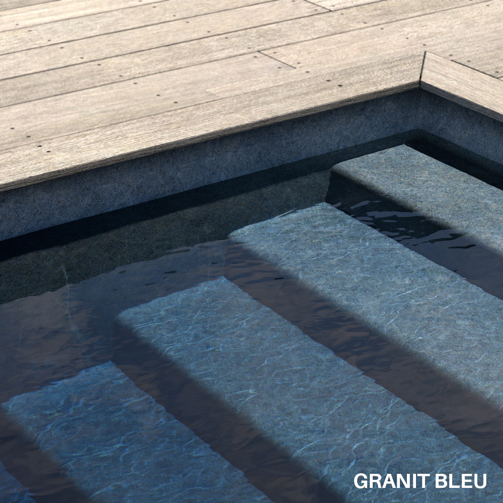 Liner imprimé texturé Aquasense Granit Bleu