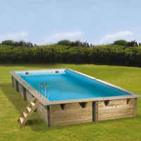 Piscine bois rectangle Linea 800 x 500 x H.140 cm