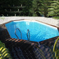 Piscine bois Woodfirst octogonale allongée 436 x 336 x 117 cm