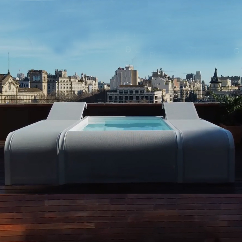 Piscine Mariposa avec transats intégrés + Aspirateur Gre offert