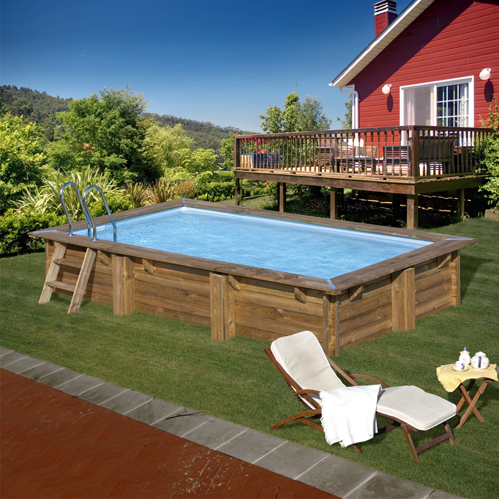 Piscine Woodfirst Original rectangle Marbella 2 - 420 x 270 x 117 cm