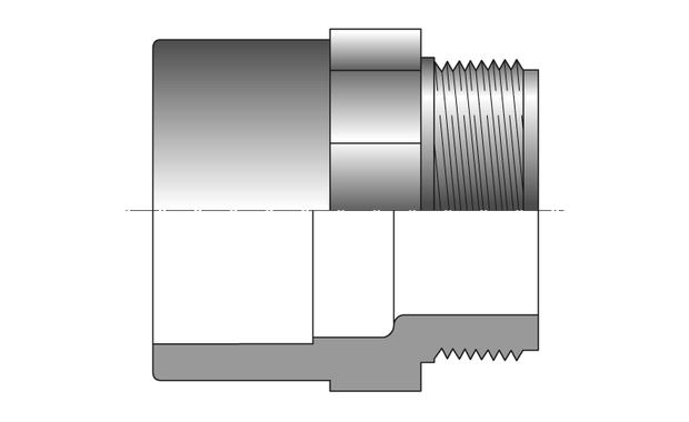 PVC pression - embout mixte 3 pi&egrave;ces - schema