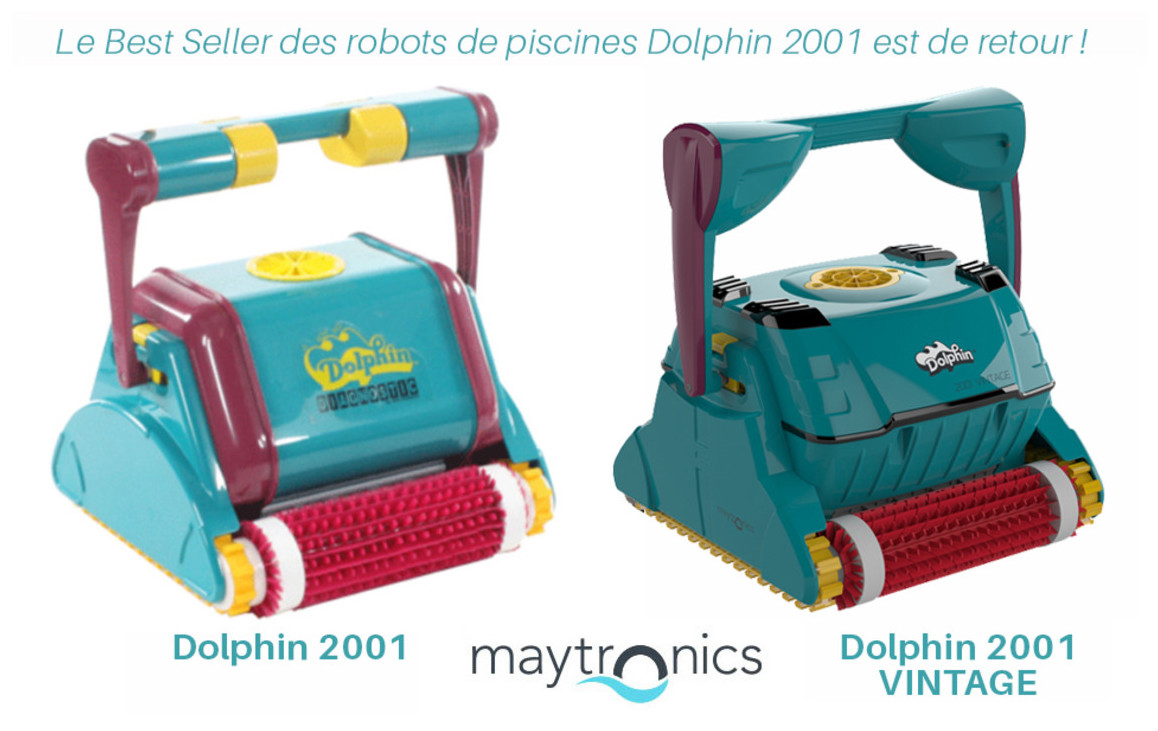 robot nettoyeur de piscine dolphin 2001 vintage brosse combinée