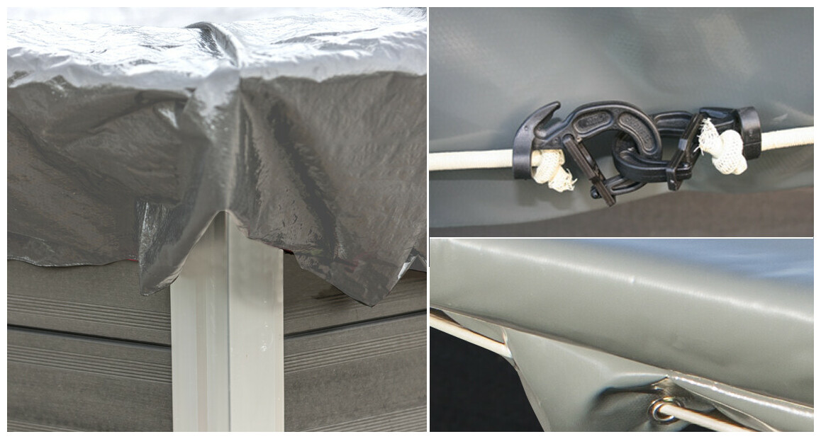 d&eacute;tails de la b&acirc;che hiver gre pour piscine composite gre