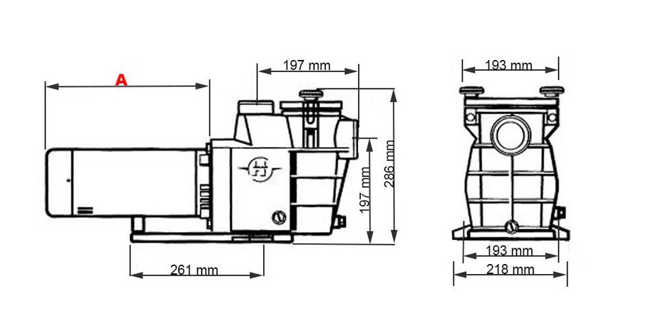 dimensions de la pompe de filtration de piscine Maxflo by Hayward