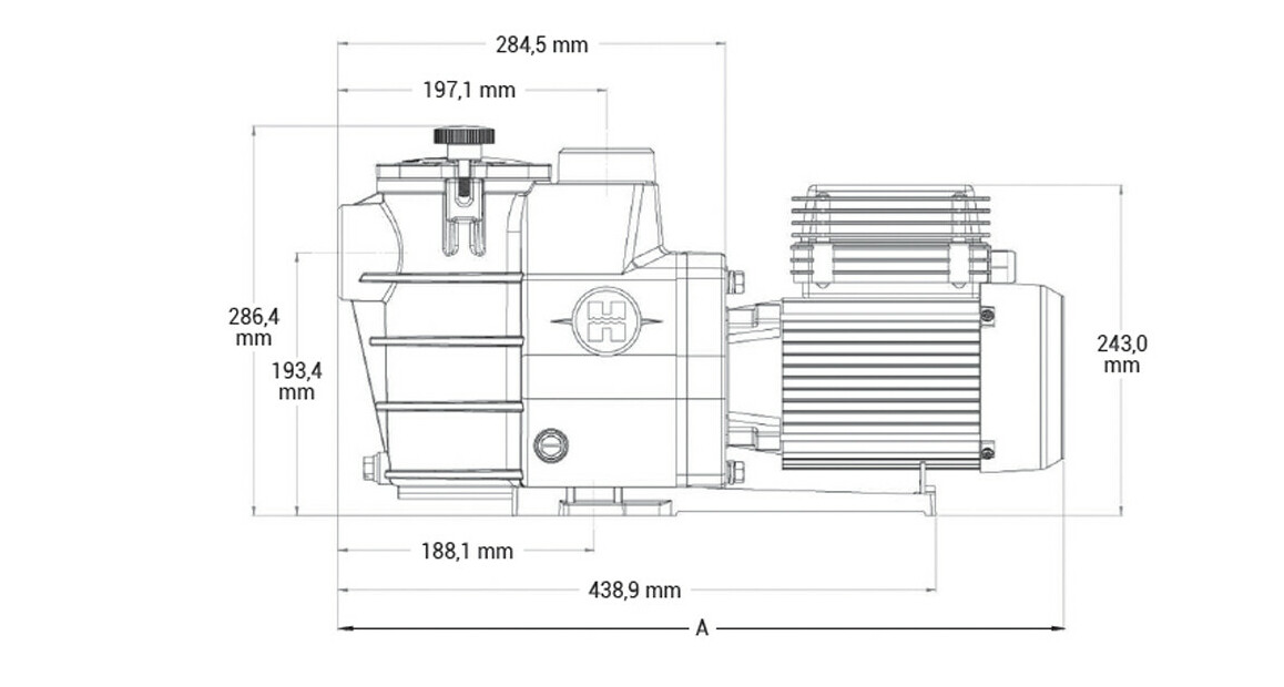 dimensions de la pompe de filtration Maxflo