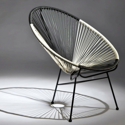 HEMISPHERE EDITIONS 2 fauteuils d'extérieur ovaly - blanc/noir