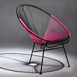 HEMISPHERE EDITIONS 2 fauteuils d'extérieur ovaly - fushia/noir