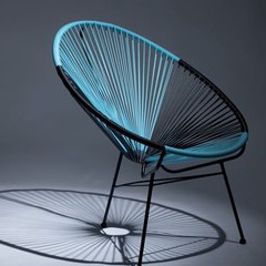 HEMISPHERE EDITIONS Fauteuil d'extérieur bleu/noir ovaly x 2