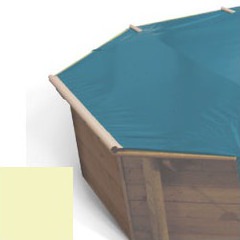 Bache à barres sable pour piscine bois original 434 x 434