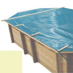 Bache à barres sable pour piscine bois original 735 x 410