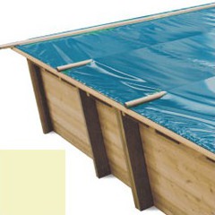 Bache à barres sable pour piscine bois original 834 x 490