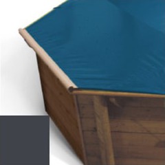 Bache a barres carbone pour piscine bois hexa original 412 x 412