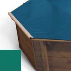 Bache a barres vert pour piscine bois hexa original 412 x 412