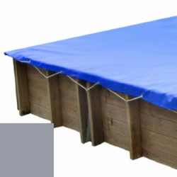 Bâche hiver gris pour piscine bois original 305 x 305