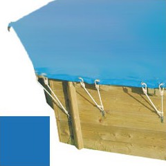 Bache hiver secur bleu pour piscine bois original hexa 412 x 412