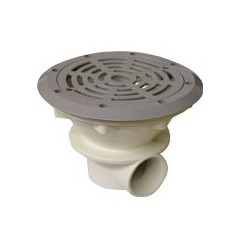 Bonde de fond grise pour piscine béton et liner