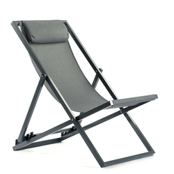 Chaise chilienne alu anthracite - toile anthracite x2 - Hemisphere editions