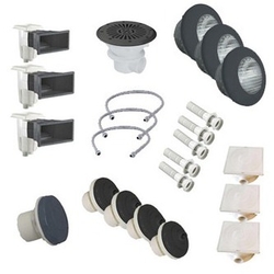 Kit n°3 pièces à sceller gris anthracite pour piscine liner