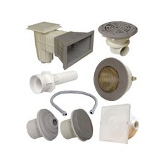 Kit n°4 pièces à sceller grises pour piscine liner