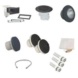 Kit n°1 pièces à sceller gris anthracite pour piscine liner