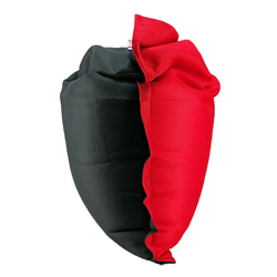 SHELTO Pouf xxl 125 x 175 - anthracite/rouge