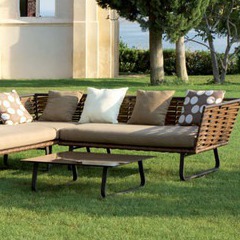 Salon bas de jardin horizon en résine plate