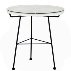 HEMISPHERE EDITIONS Table ronde noire et blanche ovaly