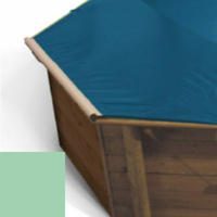 Bache à barres amande pour piscine bois original 428 x 428