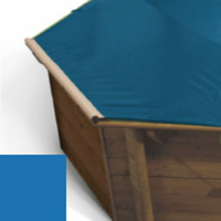 Bache à barres bleu pour piscine bois original 428 x 428