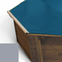 Bache à barres gris pour piscine bois original 428 X 428