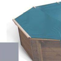 Bache à barres gris pour piscine bois original 434 x 434